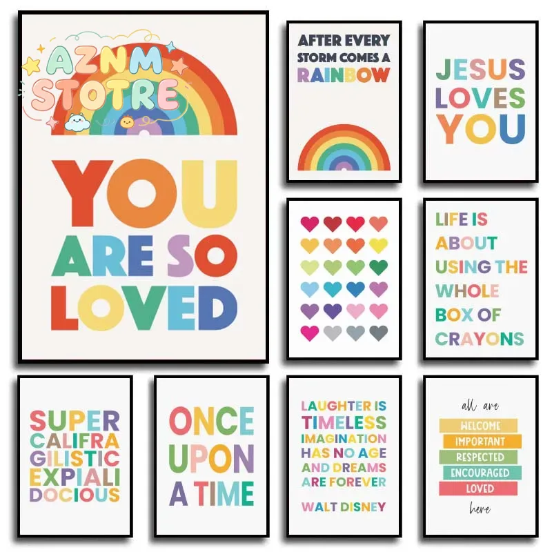 Home Office Inspiration - Inspirational Quote Canvas Painting Poster Colorful