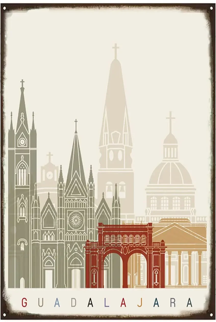 Home Office Guadalajara - Vintage Metal Tin Sign Wall Decor