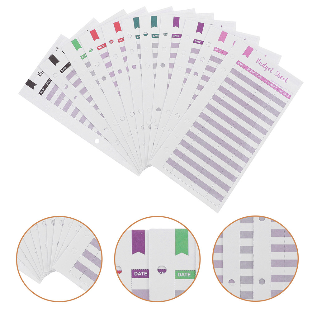 Home Office Expenses - 60Sheets Portable Cash Binder Refills Daily