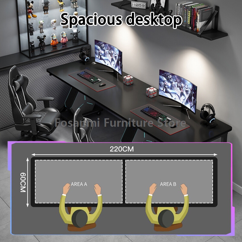 Large 2-Person Gamer PC Desk w - Home Office With Two Desks recension och pris