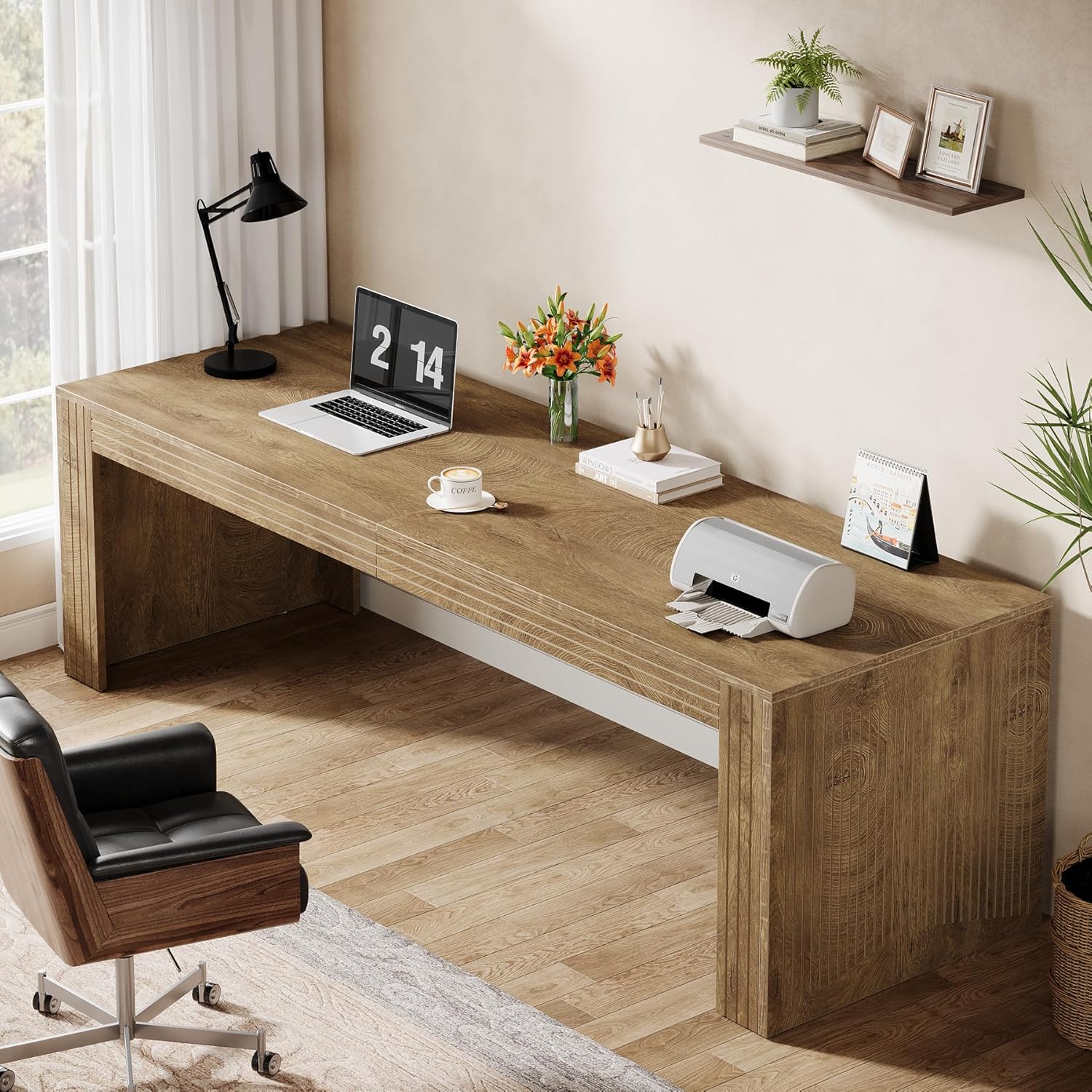 #79-Inch Extra Long Double Com - Home Office With Two Desks recension och pris