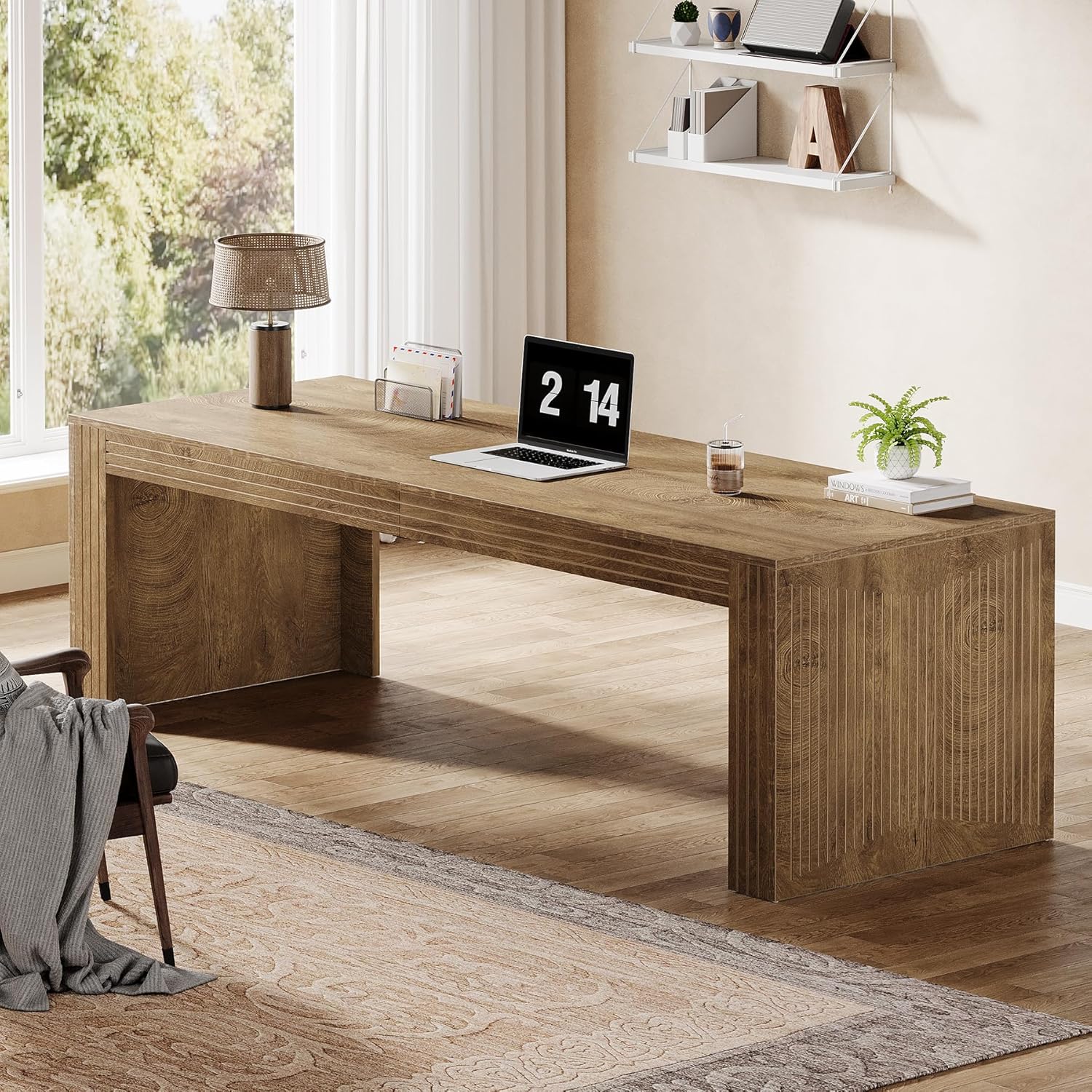 #79-Inch Extra Long Double Com - Home Office With Two Desks recension och pris