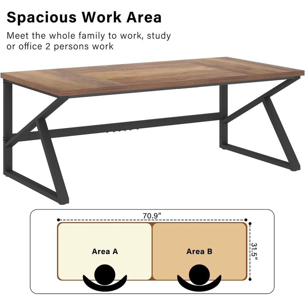 70 Extra Long Double Desk for  - Home Office With Two Desks recension och pris