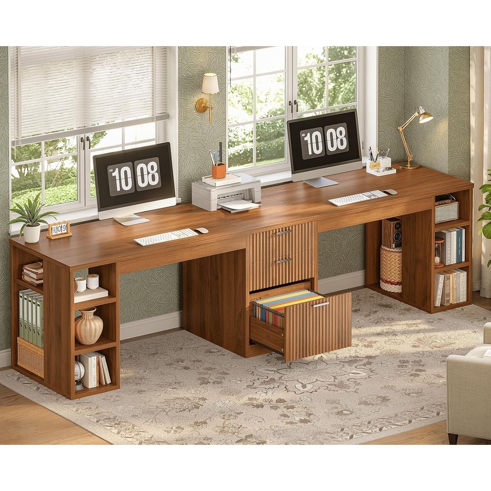 96.5 Computer Desk with Desks, - Home Office With Two Desks recension och pris