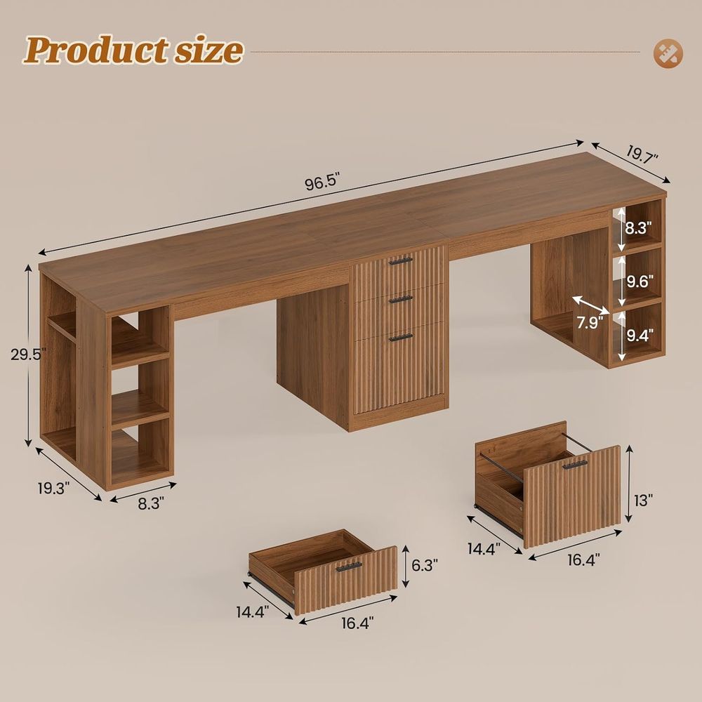 96.5 Computer Desk with Desks, - Home Office With Two Desks recension och pris