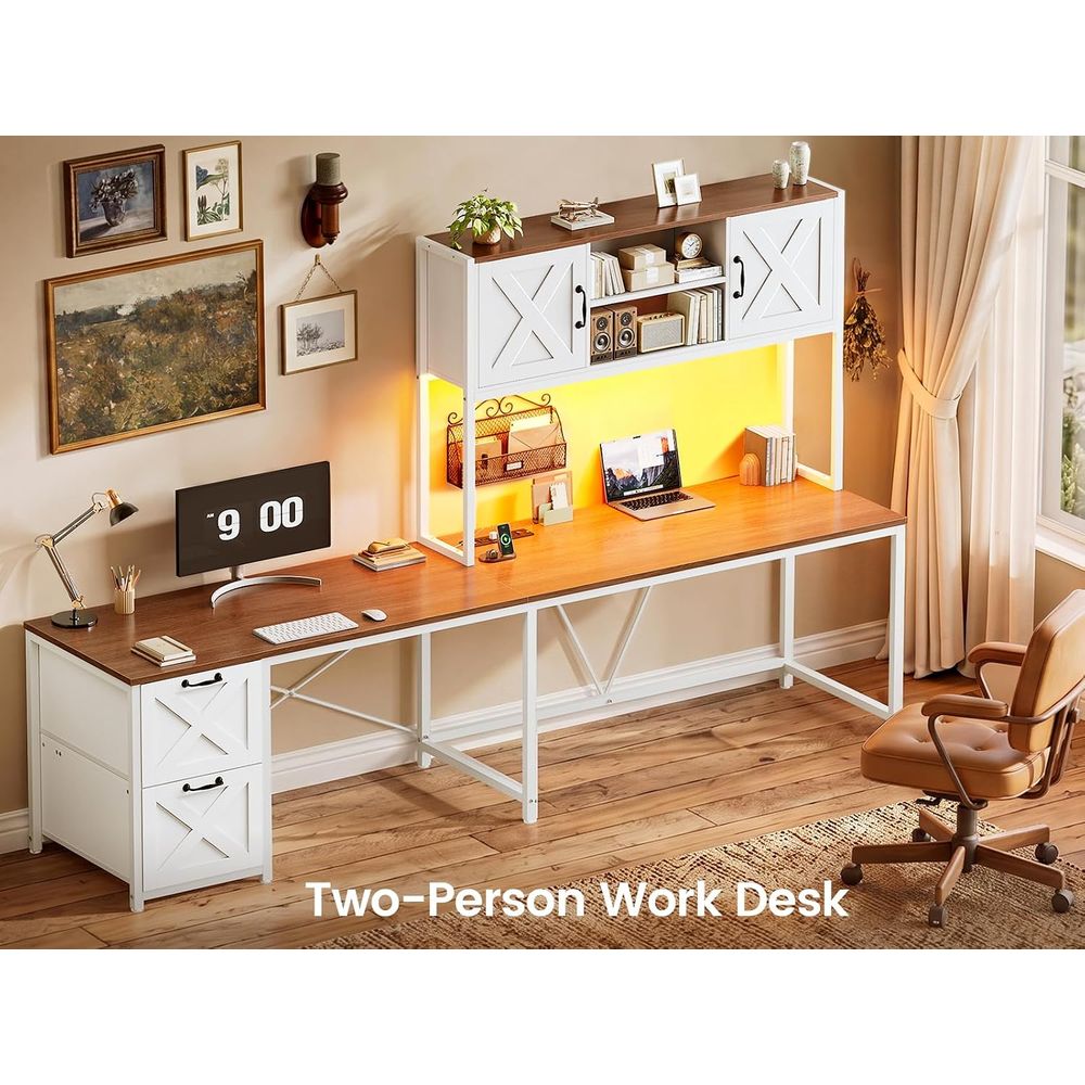 L Shaped Desk with Hutch, Reve - Home Office With Two Desks recension och pris