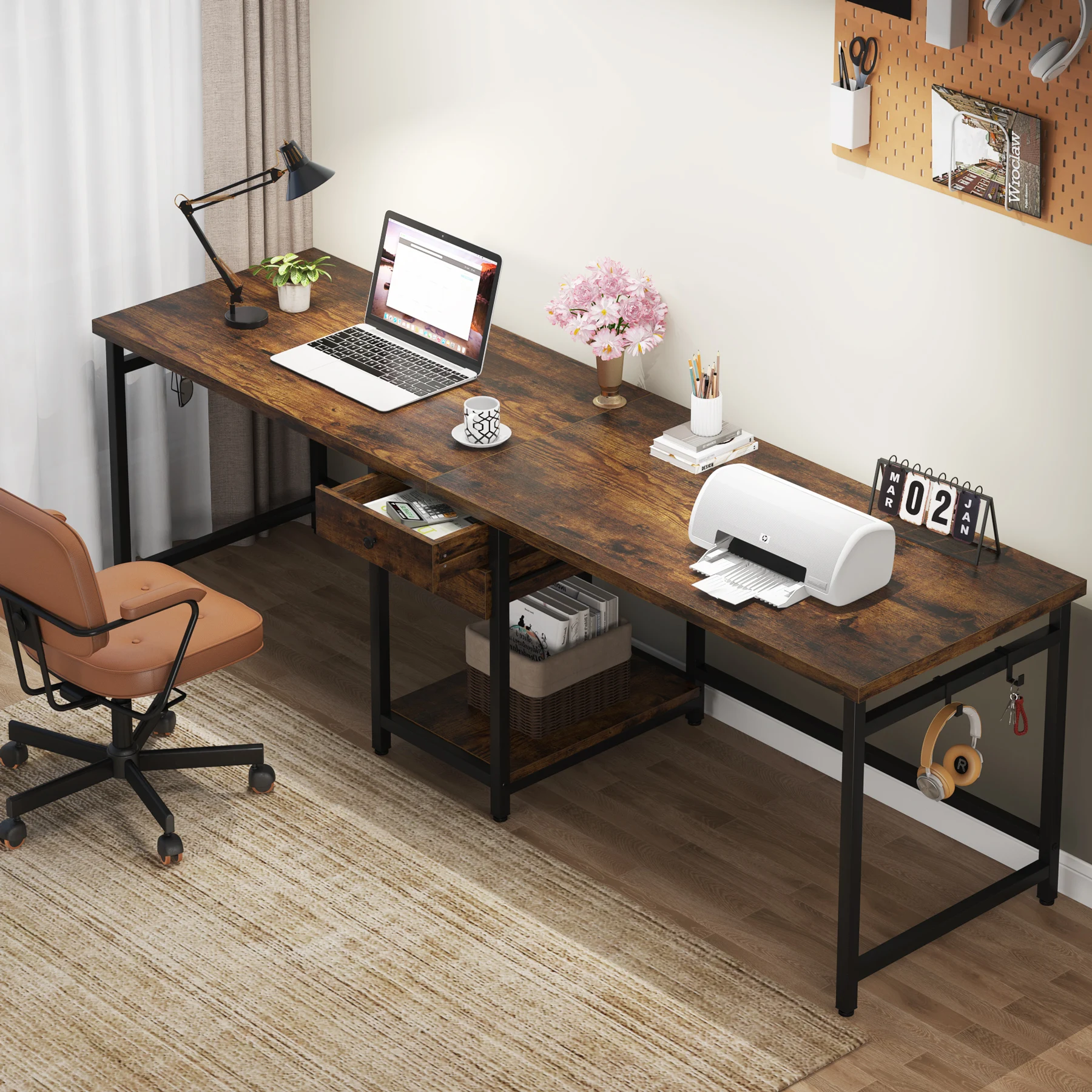 Tribesigns 78.74’’ Two Person  - Home Office With Two Desks recension och pris
