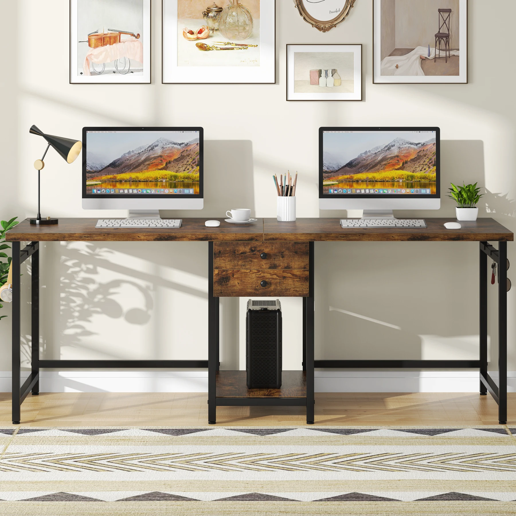 Tribesigns 78.74’’ Two Person  - Home Office With Two Desks recension och pris