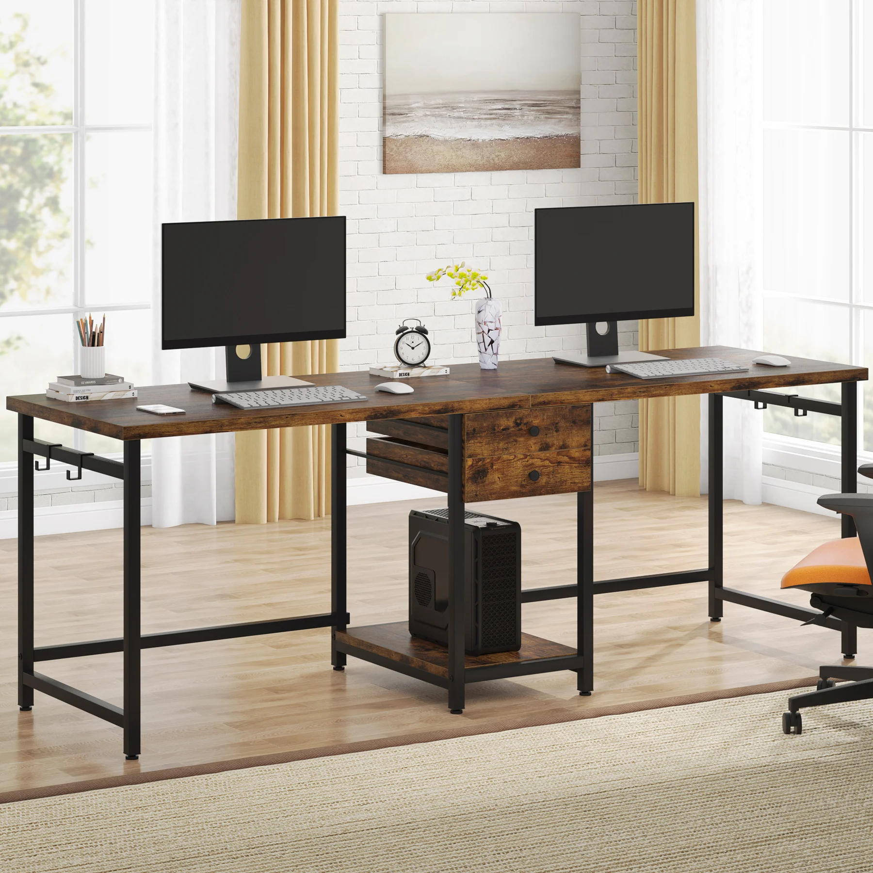 Tribesigns 78.74’’ Two Person  - Home Office With Two Desks recension och pris