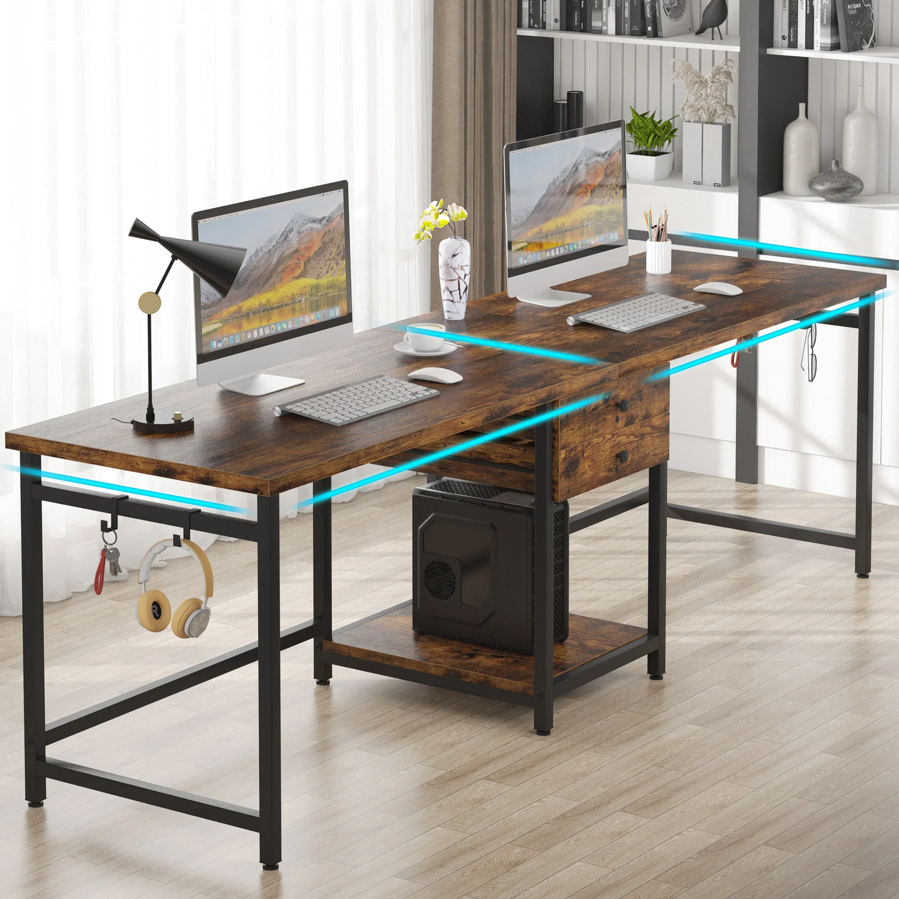 Tribesigns 78.74’’ Two Person  - Home Office With Two Desks recension och pris