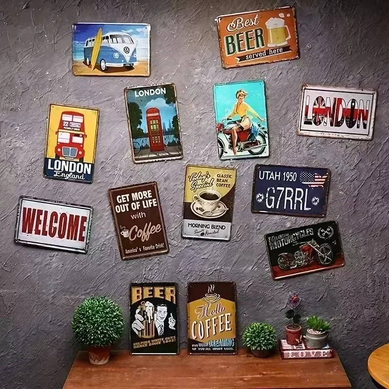 Vintage Metal Tin Sign Wall De - Home Office Guadalajara recension och pris
