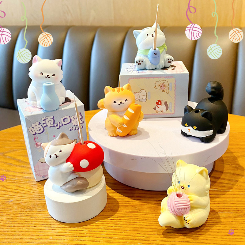 Miaoxu Cute Cartoon Cat Figuri - Home Office Jobs recension och pris