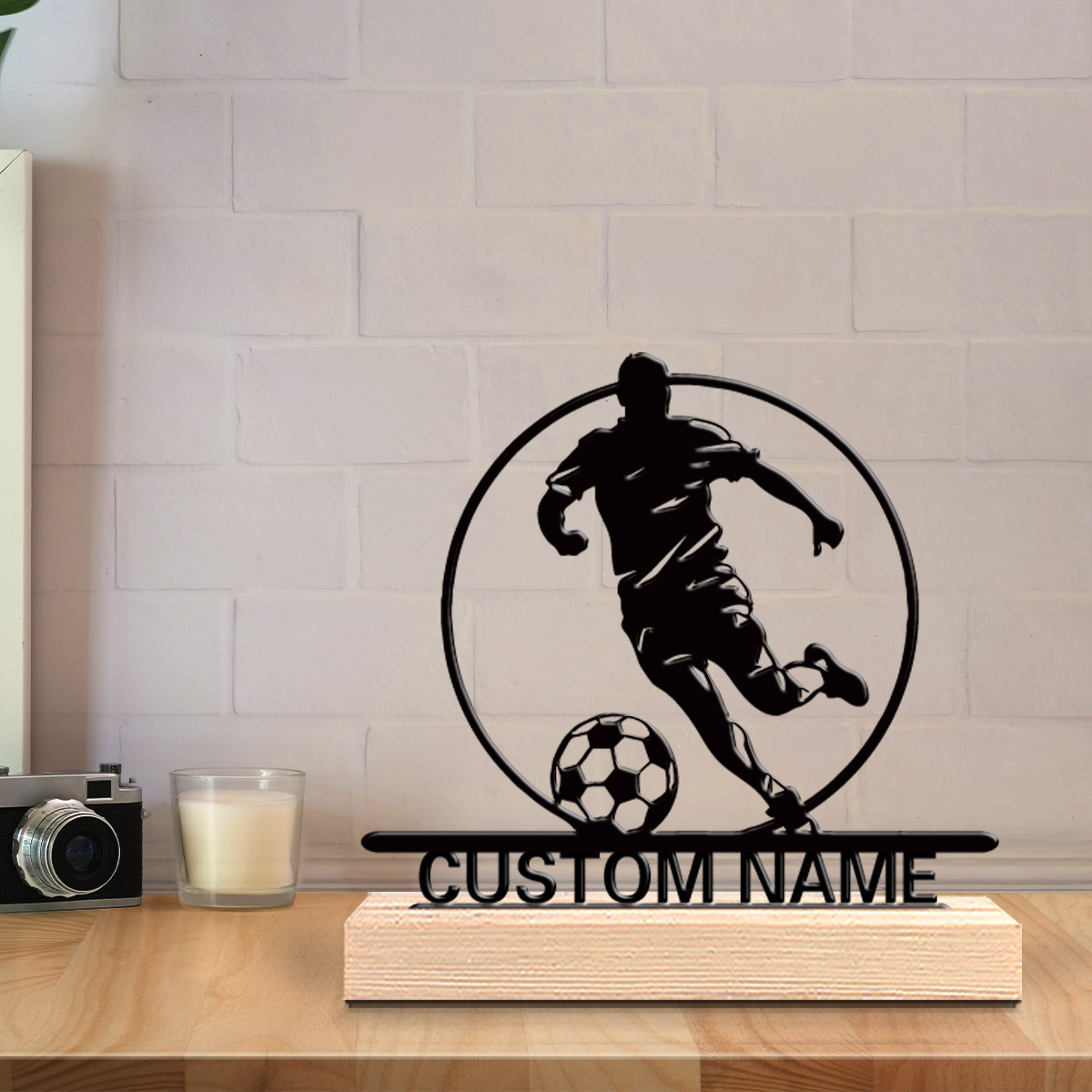 Custom Soccer Player Metal Sta - Home Office Jobs recension och pris