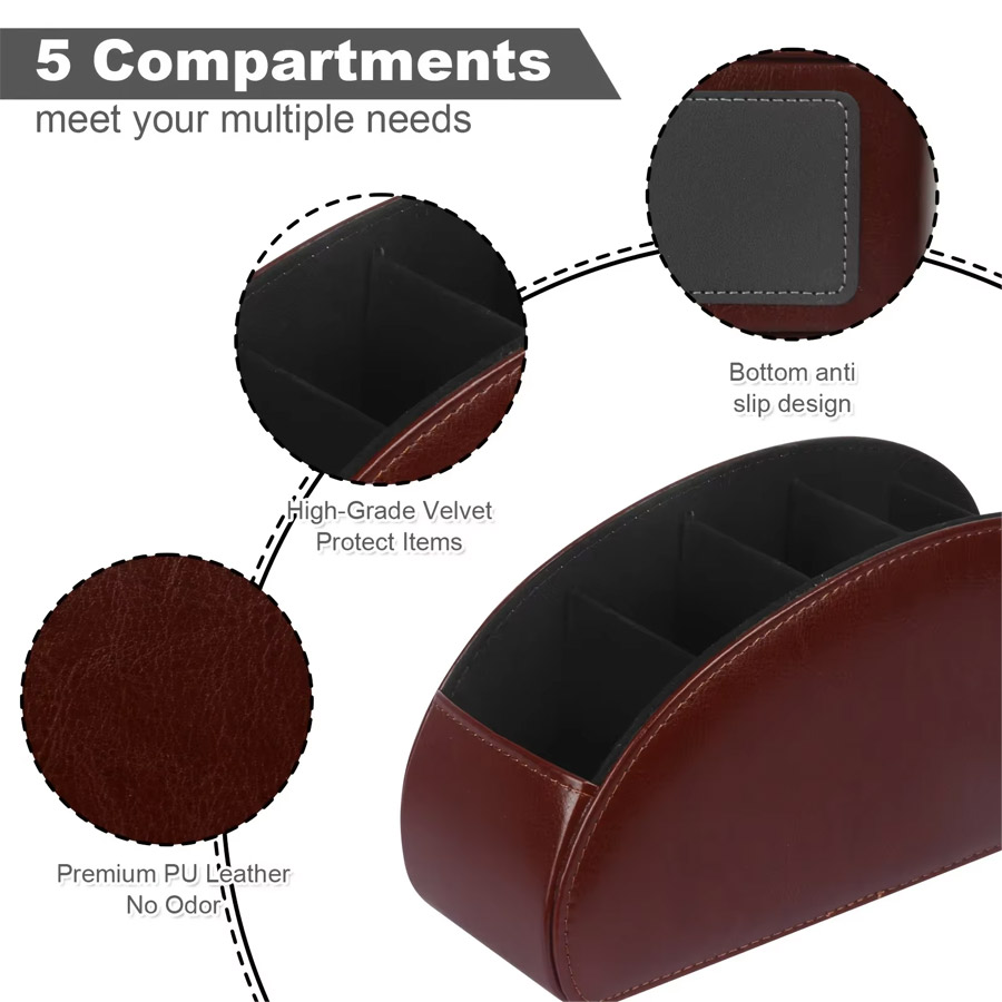 1Pc 5 Grid PU Leather Desktop  - Home Office Jobs recension och pris