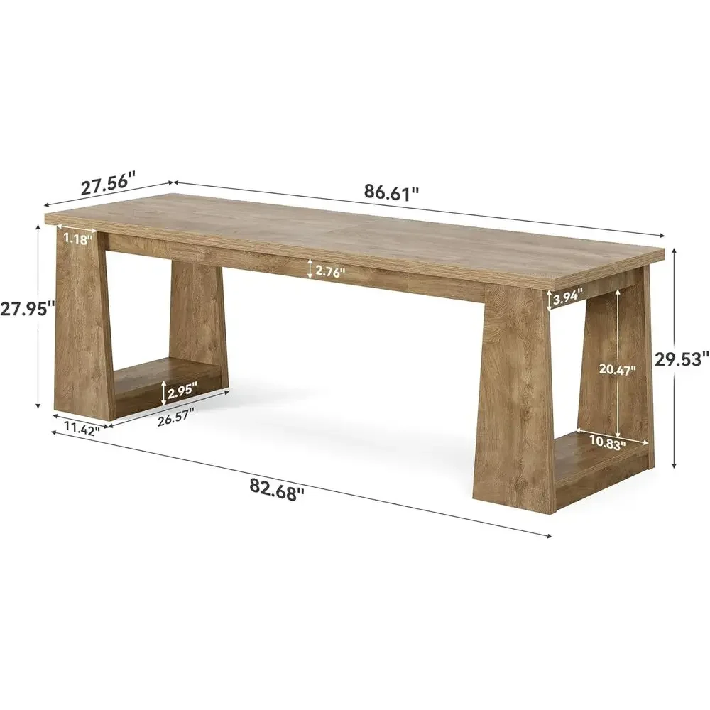 Rustic Brown Two-Person Home O - Home Office With Two Desks recension och pris