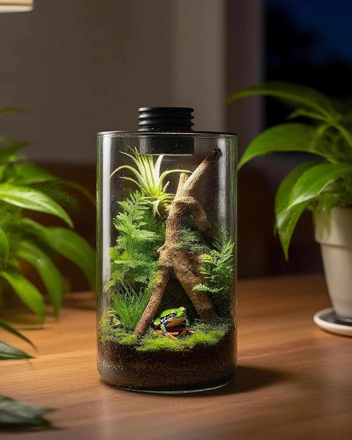Indoor Glass Terrarium with Gr - Home Office Lamp recension och pris