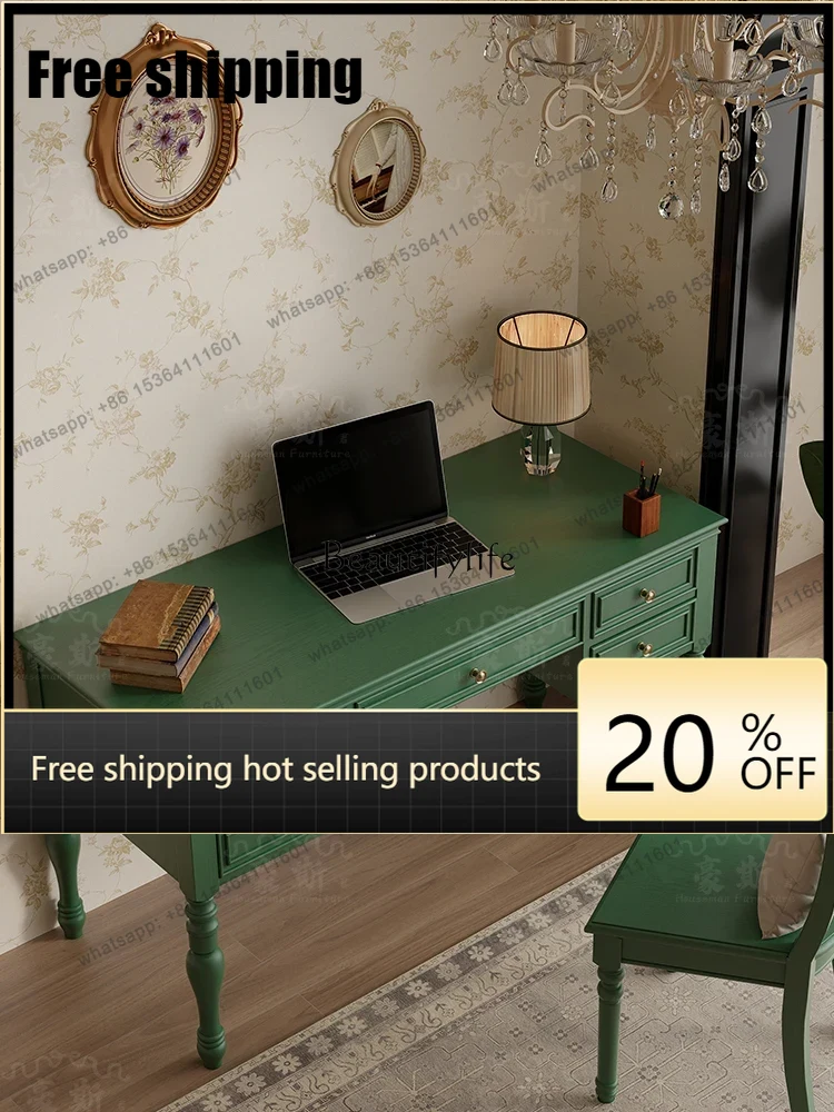 X4  Vintage Style Two-in-One O - Home Office With Two Desks recension och pris