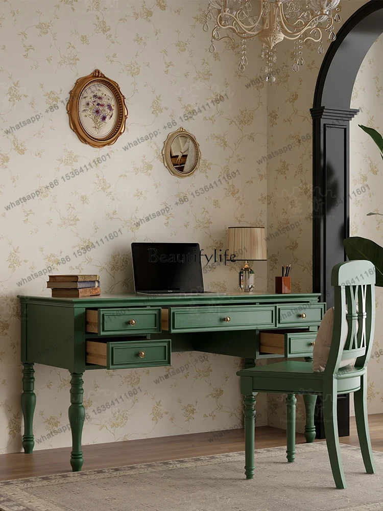X4  Vintage Style Two-in-One O - Home Office With Two Desks recension och pris