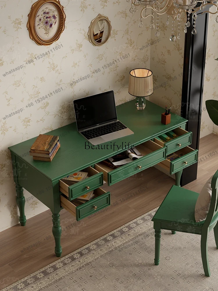 X4  Vintage Style Two-in-One O - Home Office With Two Desks recension och pris