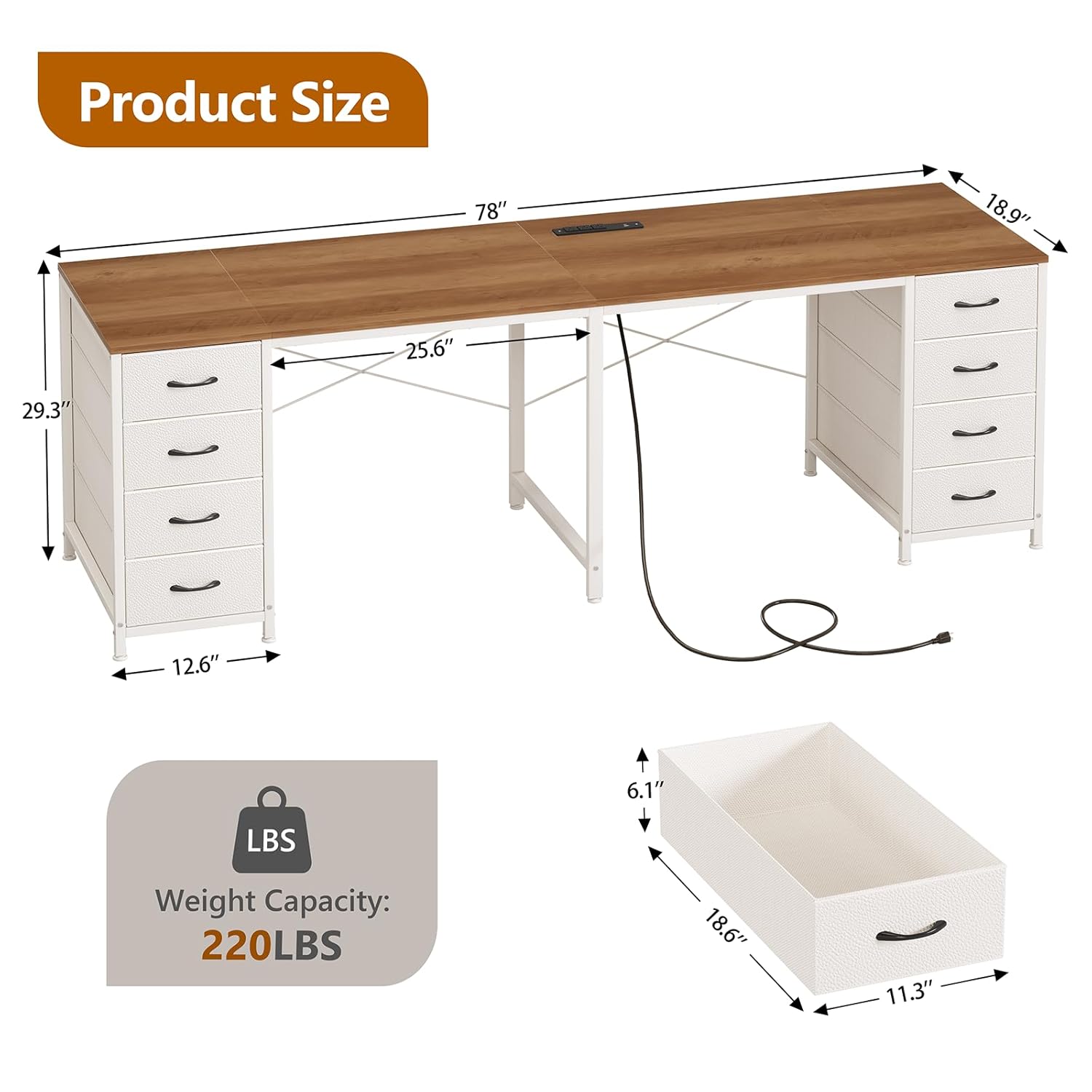 2 Person Desk with 8 Drawers,  - Home Office With Two Desks recension och pris