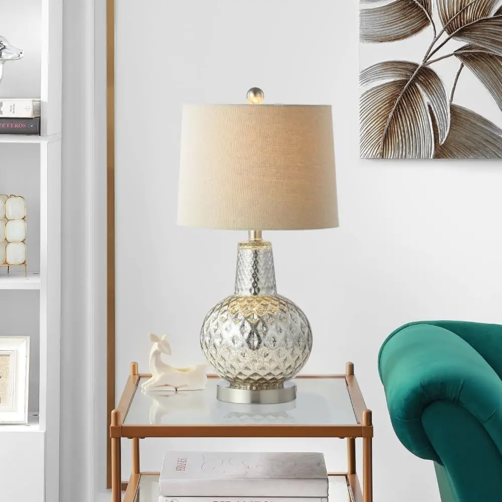 24-inch Silver/Ivory Shade LED - Home Office Lamp recension och pris